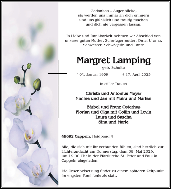 Anzeige von Margret Lamping von OM-Medien