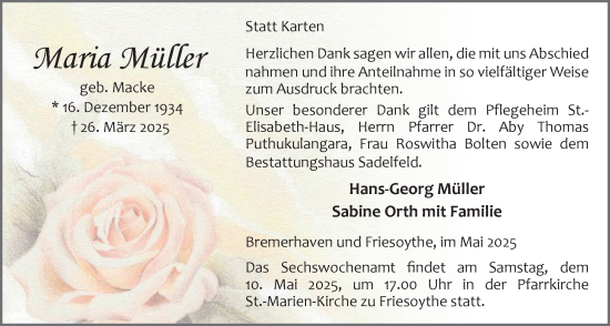 Anzeige von Maria Müller von OM-Medien