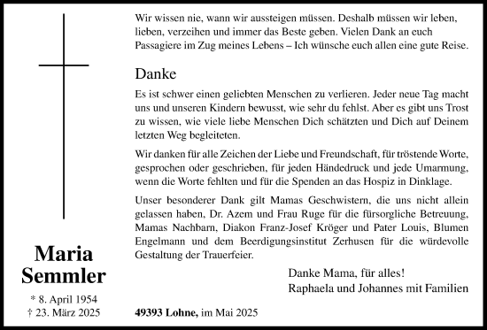 Anzeige von Maria Semmler von OM-Medien