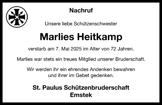 Anzeige von Marlies Heitkamp von OM-Medien