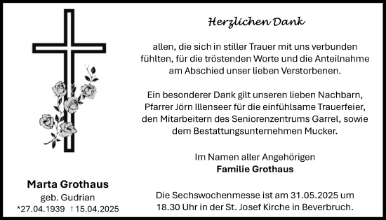 Anzeige von Marta Grothaus von OM-Medien