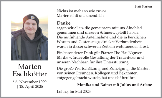 Anzeige von Marten  Eschkötter von OM-Medien