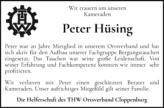 Anzeige von Peter Hüsing von OM-Medien