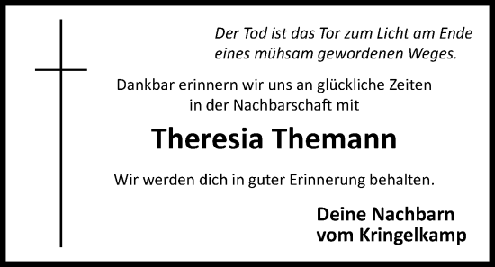 Anzeige von Theresia Themann von OM-Medien