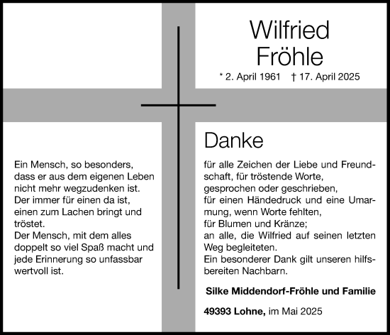 Anzeige von Wilfried Fröhle von OM-Medien