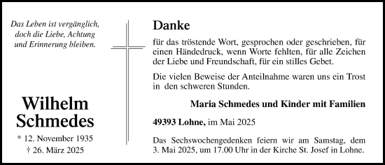 Anzeige von Wilhelm Schmedes von OM-Medien