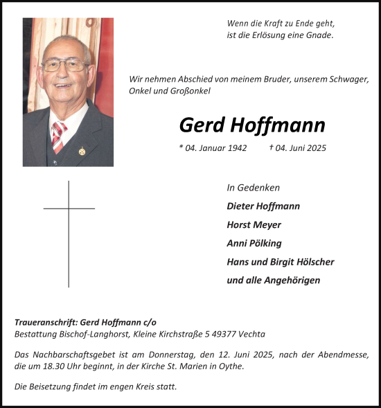 Anzeige von Gerd Hoffmann  von OM-Medien
