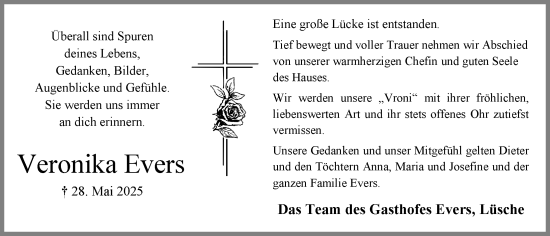 Anzeige von Veronika Evers von OM-Medien