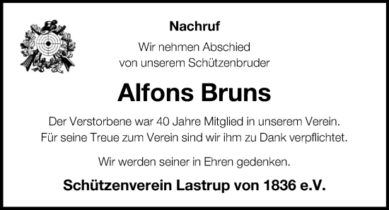 Anzeige von Alfons Bruns von OM-Medien
