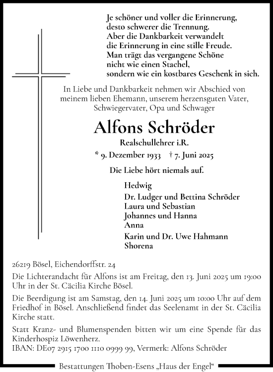 Anzeige von Alfons Schröder von OM-Medien