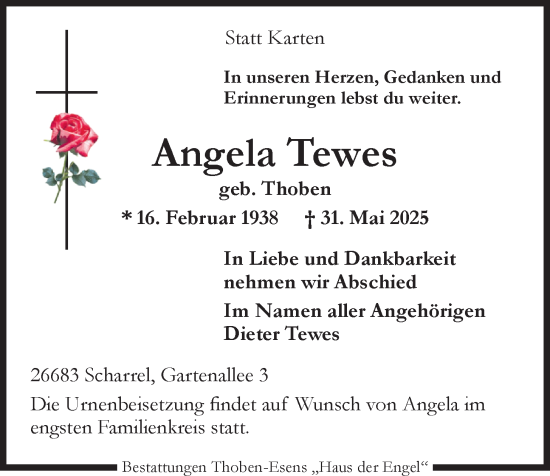 Anzeige von Angela Tewes von OM-Medien