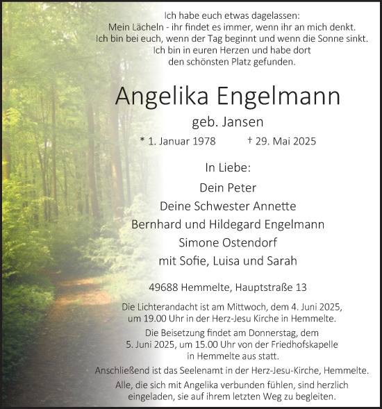 Anzeige von Angelika Engelmann von OM-Medien