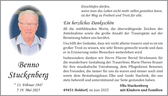 Anzeige von Benno Stuckenberg von OM-Medien