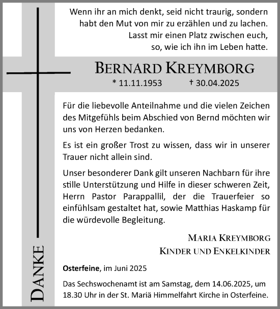 Anzeige von Bernard Kreymborg von OM-Medien