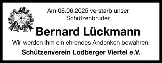 Anzeige von Bernard Lückmann von OM-Medien