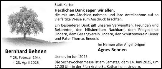 Anzeige von Bernhard Behnen von OM-Medien