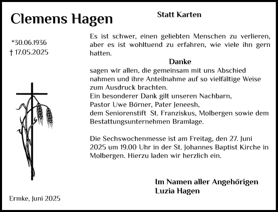 Anzeige von Clemens Hagen von OM-Medien