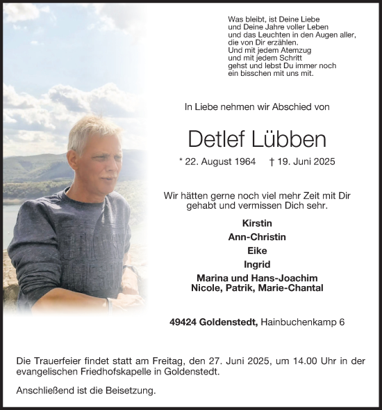 Anzeige von Detlef Lübben von OM-Medien