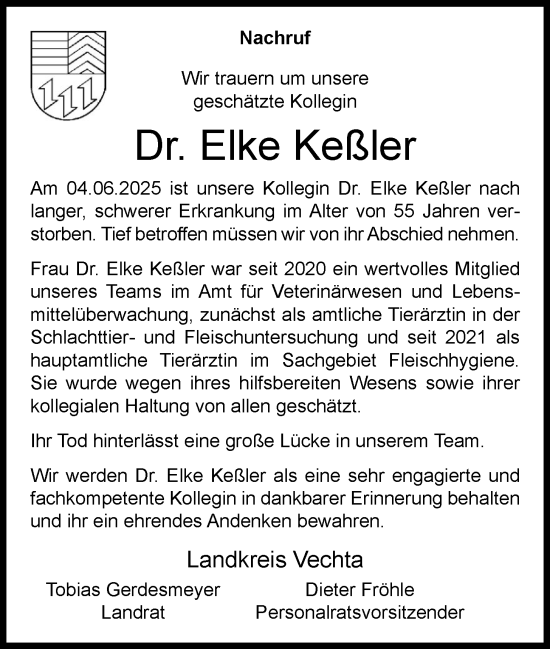 Anzeige von Elke Keßler von OM-Medien