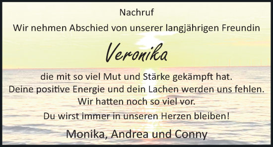 Anzeige von Veronika Evers von OM-Medien