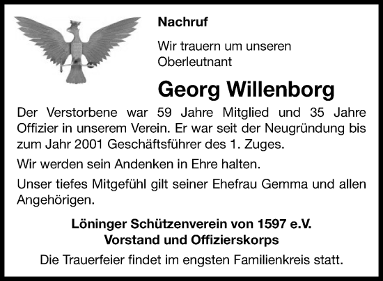 Anzeige von Georg Willenborg von OM-Medien