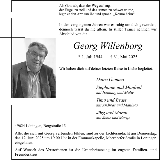 Anzeige von Georg Willenborg von OM-Medien