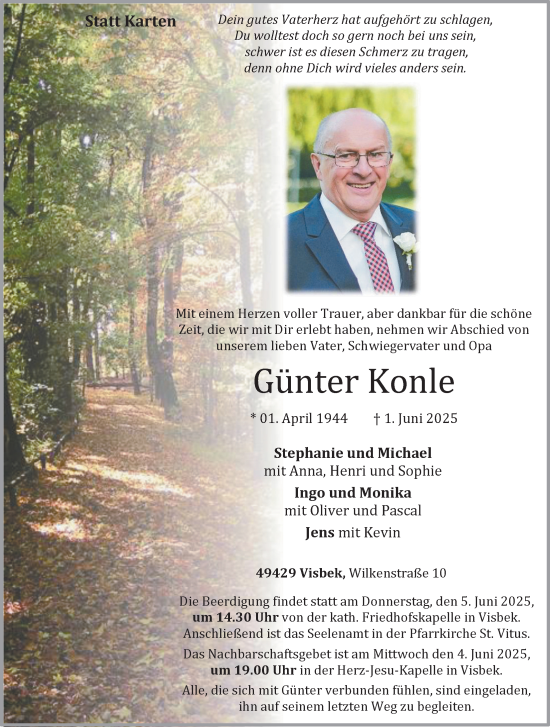 Anzeige von Günter Konle von OM-Medien