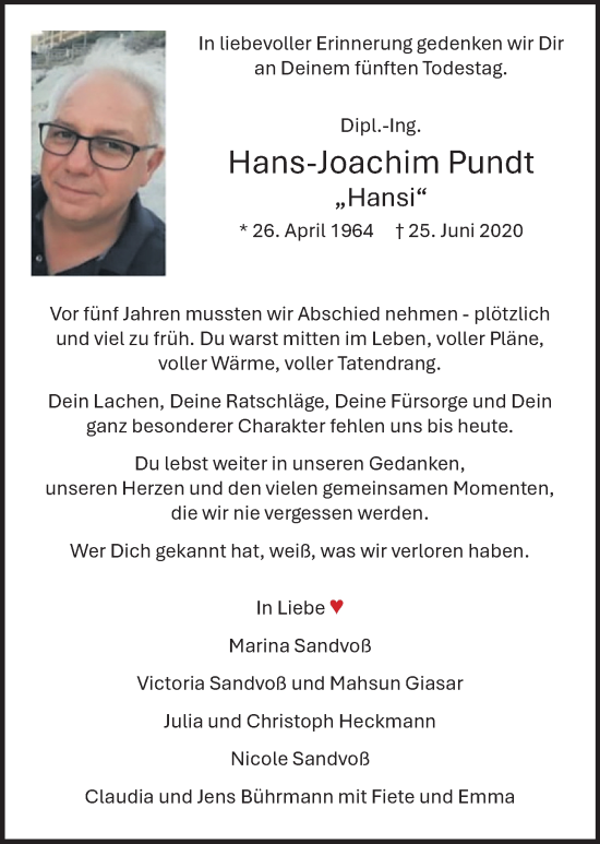 Anzeige von Hans-Joachim Pundt von OM-Medien
