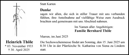 Anzeige von Heinrich Thöle von OM-Medien