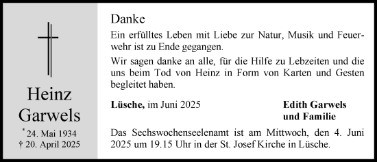 Anzeige von Heinz Garwels von OM-Medien