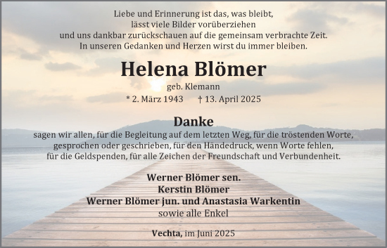 Anzeige von Helena Blömer von OM-Medien