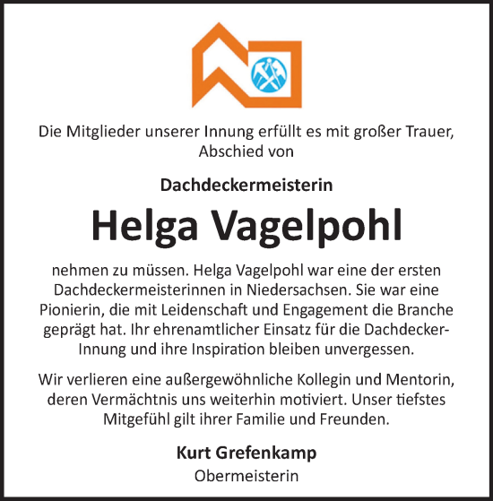 Anzeige von Helga Vagelpohl von OM-Medien