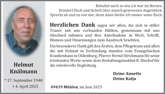 Anzeige von Helmut Knälmann von OM-Medien