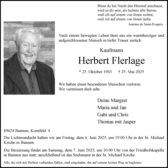 Anzeige von Herbert Flerlage von OM-Medien