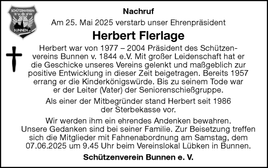 Anzeige von Herbert Flerlage von OM-Medien