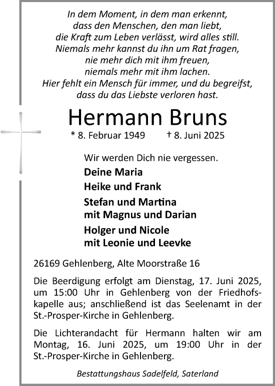 Anzeige von Hermann Bruns von OM-Medien