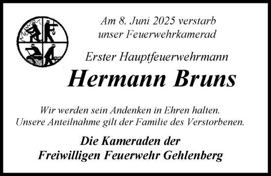 Anzeige von Hermann Bruns von OM-Medien