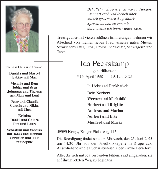 Anzeige von Ida Peckskamp von OM-Medien