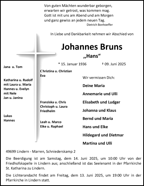 Anzeige von Johannes Bruns von OM-Medien