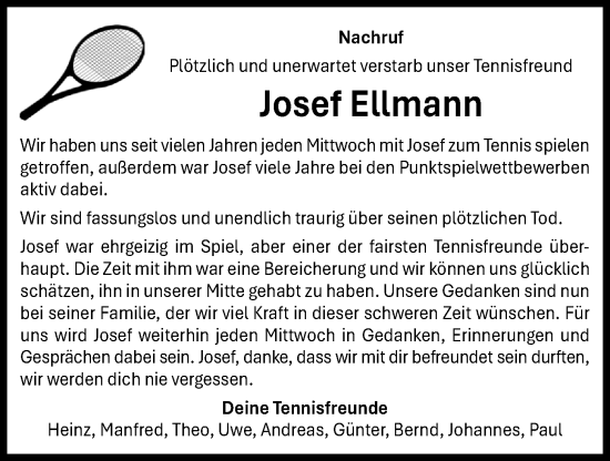 Anzeige von Josef Ellmann von OM-Medien