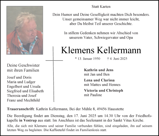 Anzeige von Klemens Kellermann von OM-Medien