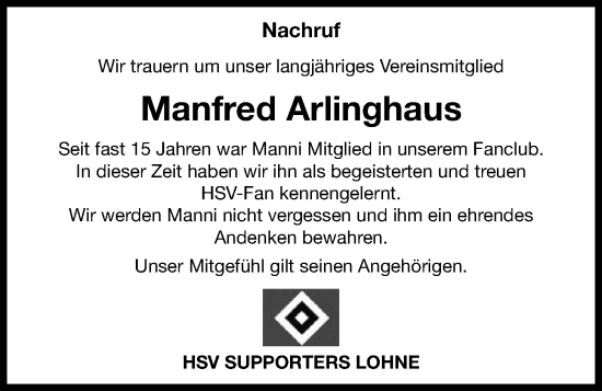 Anzeige von Manfred Arlinghaus von OM-Medien
