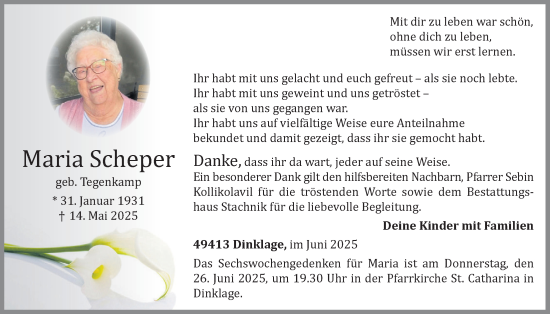 Anzeige von Maria Scheper von OM-Medien