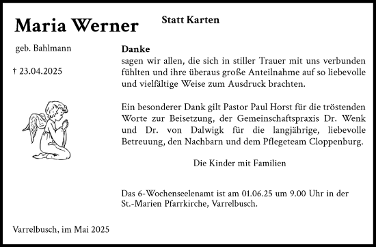 Anzeige von Maria Werner von OM-Medien