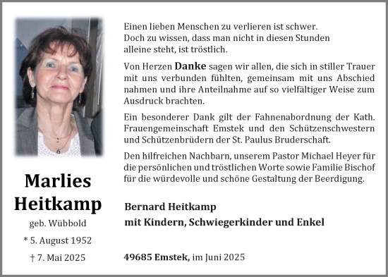 Anzeige von Marlies Heitkamp von OM-Medien