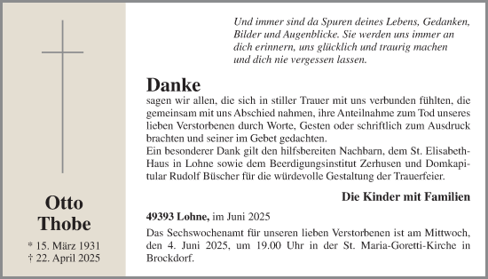 Anzeige von Otto Thobe von OM-Medien