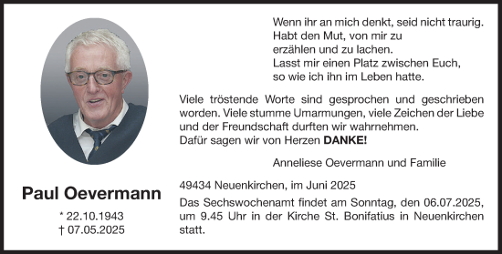 Anzeige von Paul Oevermann von OM-Medien