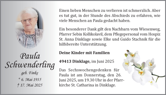 Anzeige von Paula Schwenderling von OM-Medien