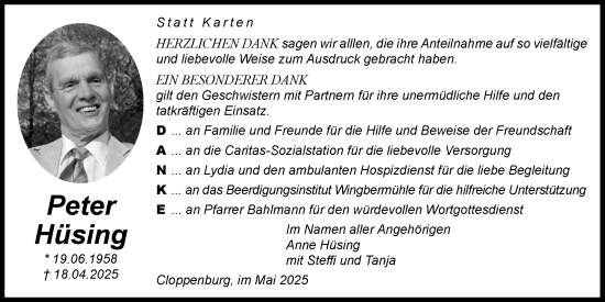 Anzeige von Peter Hüsing von OM-Medien