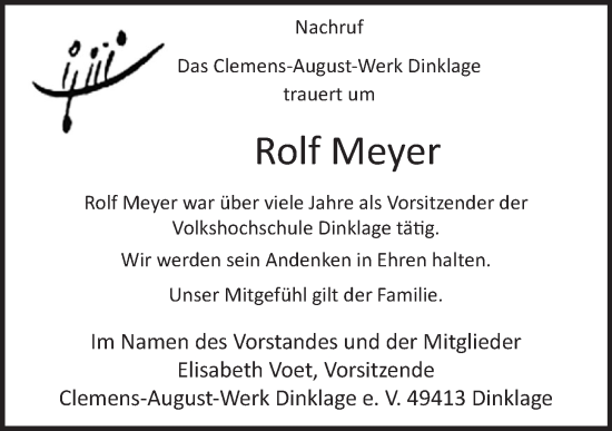 Anzeige von Rolf Meyer von OM-Medien